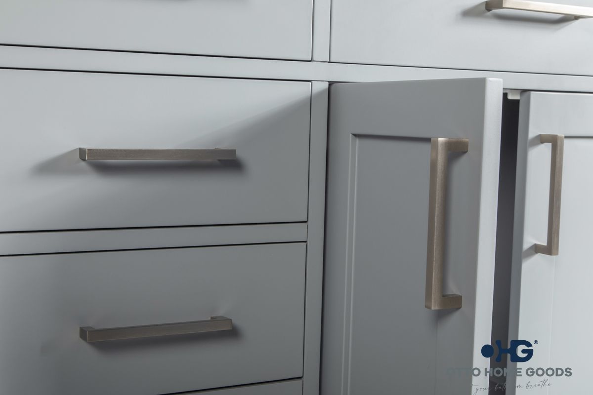 Fawna 60" Gray Double Bowls Bathroom Cabinet