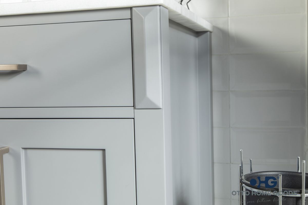 Fawna 60" Gray Double Bowls Bathroom Cabinet