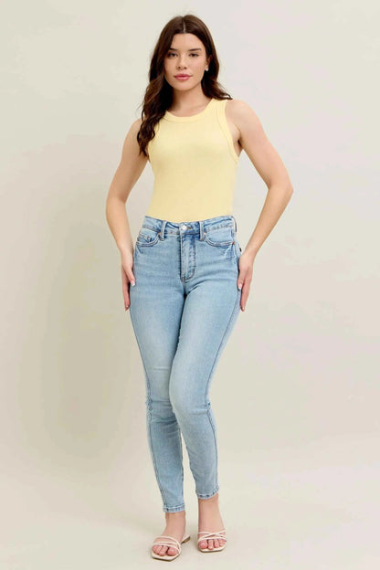 Judy Blue Full Size Mr Tummy Control Vintage Wash Skinny Women's Jeans Plus Size