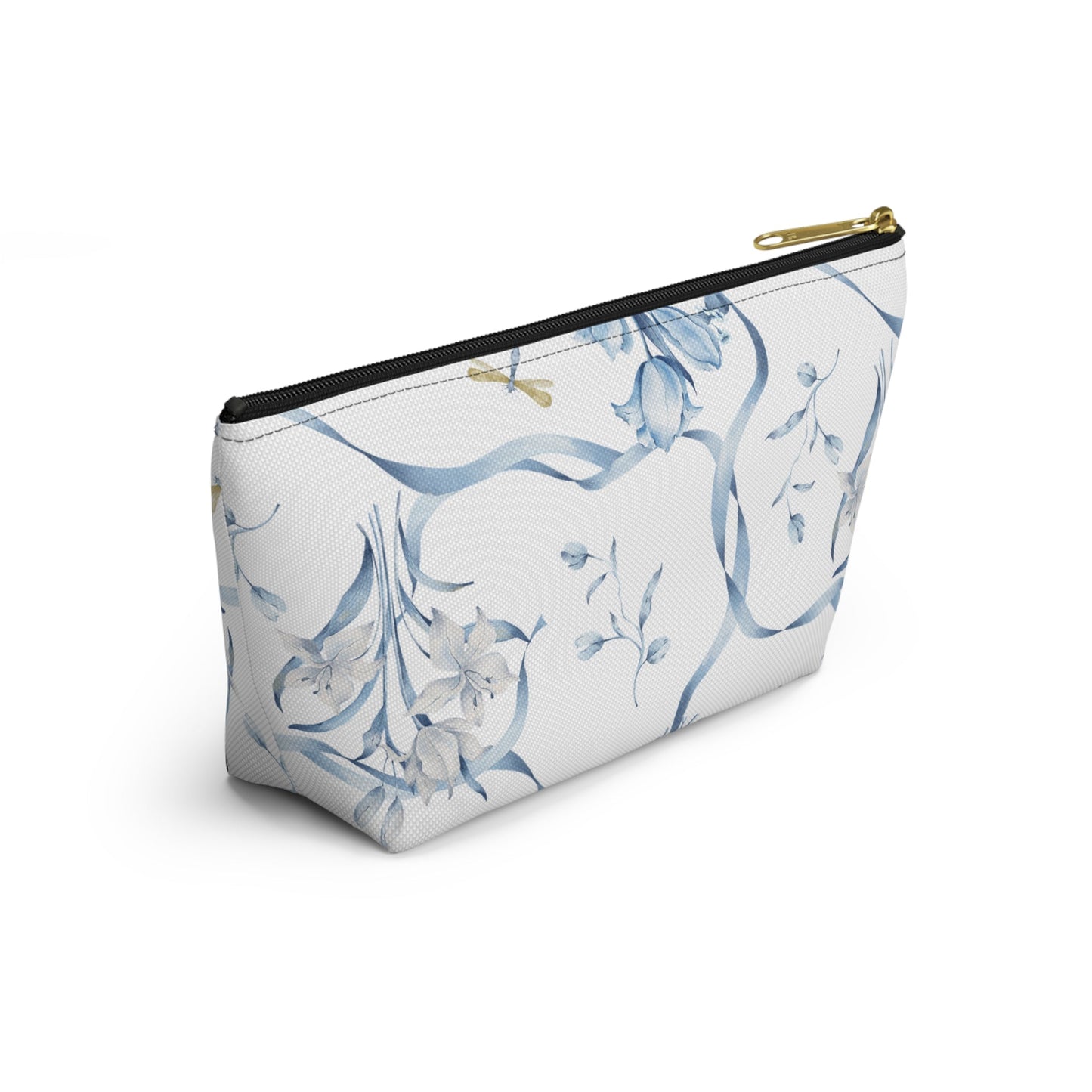 Customizable: Floral T-bottom Accessory Pouch | Gift for Her, Makeup Bag, Travel Organizer, Storage Solution, Spring Decor