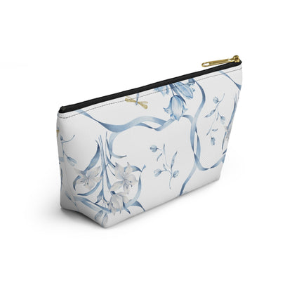 Customizable: Floral T-bottom Accessory Pouch | Gift for Her, Makeup Bag, Travel Organizer, Storage Solution, Spring Decor