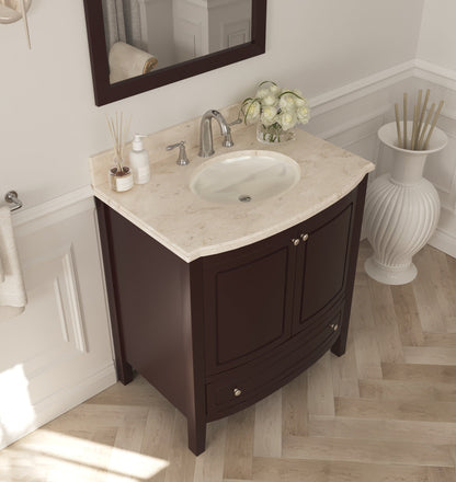 Estella 32" Bathroom Vanity with Jerusalem Gold Marble Countertop