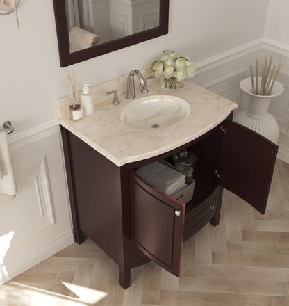 Estella 32" Bathroom Vanity with Jerusalem Gold Marble Countertop