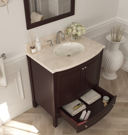 Estella 32" Bathroom Vanity with Jerusalem Gold Marble Countertop