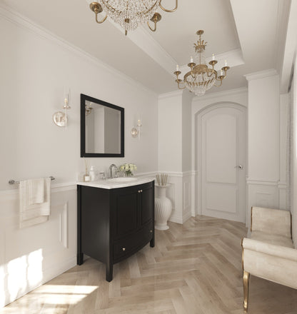 Estella 32" Bathroom Vanity with Jerusalem Gold Marble Countertop