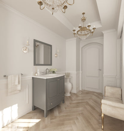 Estella 32" Bathroom Vanity with Jerusalem Gold Marble Countertop