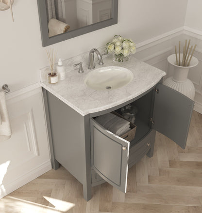 Estella 32" Bathroom Vanity with Jerusalem Gold Marble Countertop