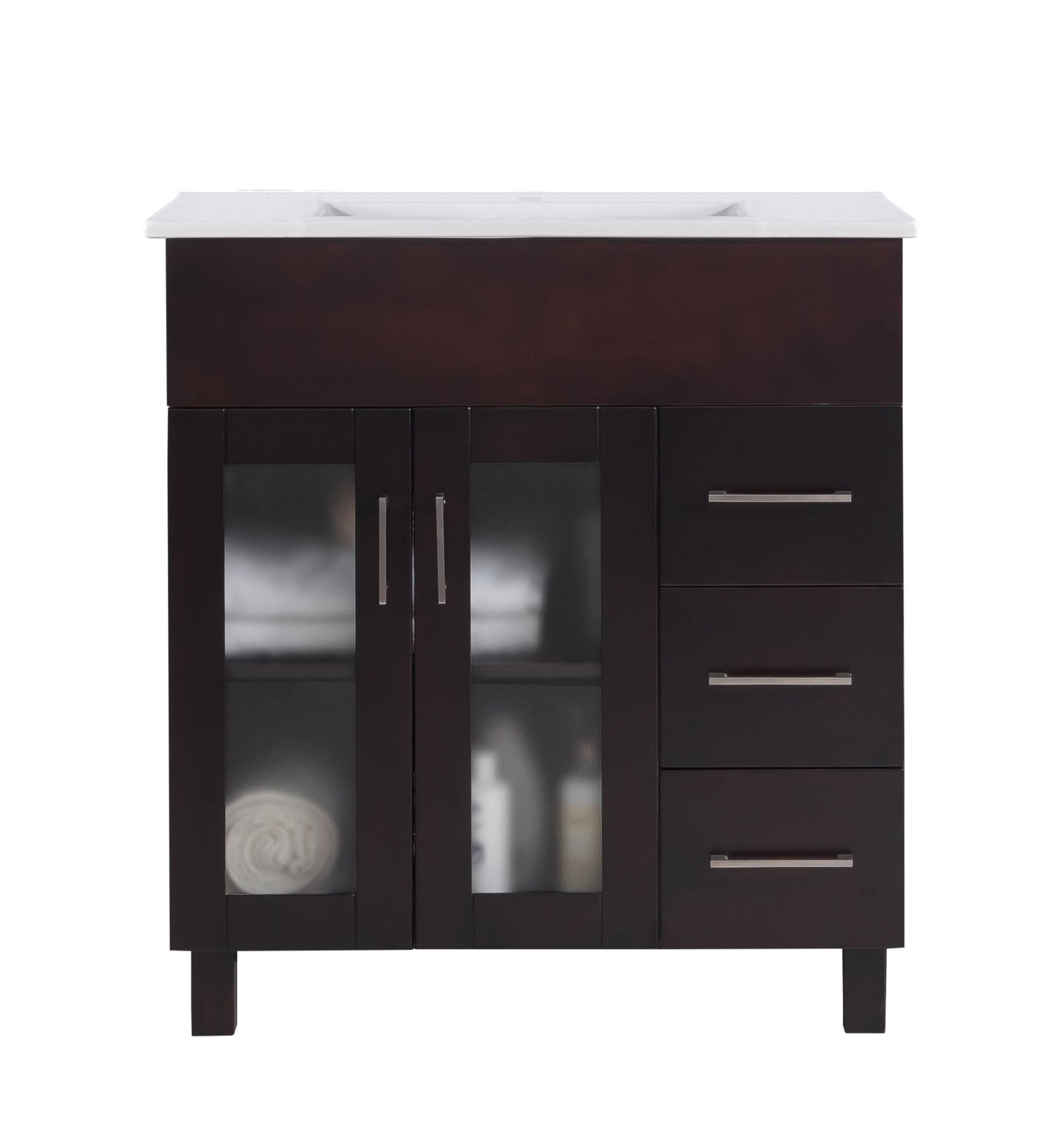 Nova 32" Bathroom Vanity with White Ceramic Basin Countertop