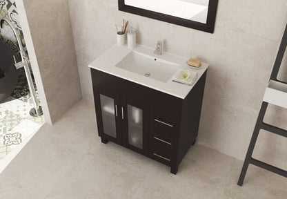 Nova 32" Bathroom Vanity with White Ceramic Basin Countertop