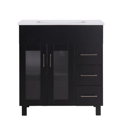 Nova 32" Bathroom Vanity with White Ceramic Basin Countertop