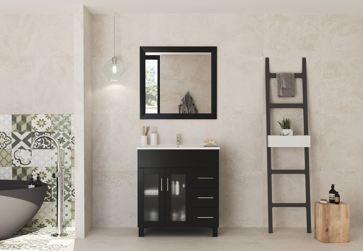 Nova 32" Bathroom Vanity with White Ceramic Basin Countertop
