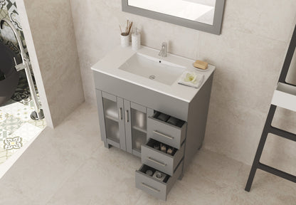 Nova 32" Bathroom Vanity with White Ceramic Basin Countertop