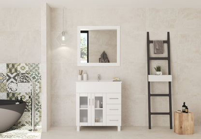 Nova 32" Bathroom Vanity with White Ceramic Basin Countertop