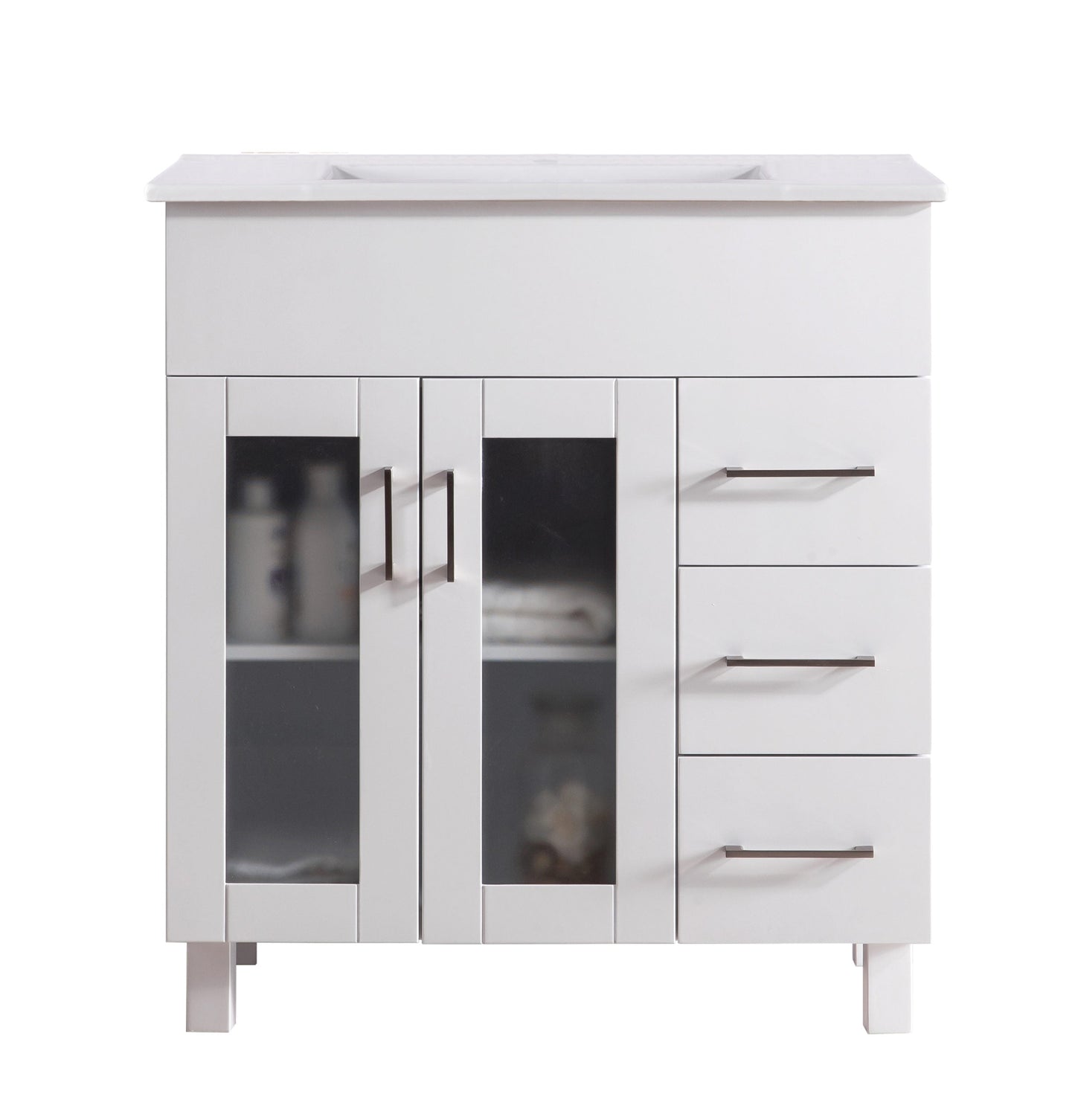 Nova 32" Bathroom Vanity with White Ceramic Basin Countertop