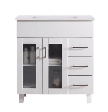 Nova 32" Bathroom Vanity with White Ceramic Basin Countertop