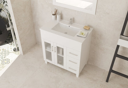 Nova 32" Bathroom Vanity with White Ceramic Basin Countertop