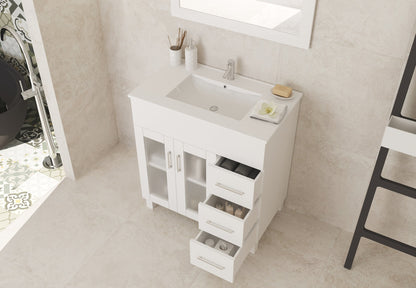 Nova 32" Bathroom Vanity with White Ceramic Basin Countertop