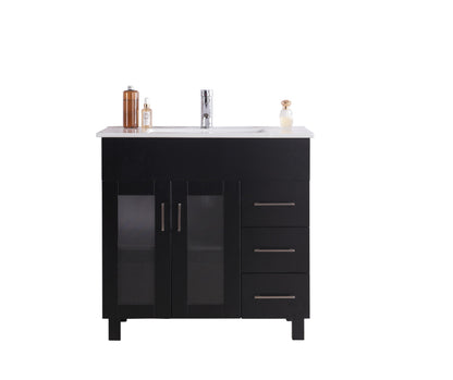 Nova 36" Bathroom Vanity with White Ceramic Basin Countertop