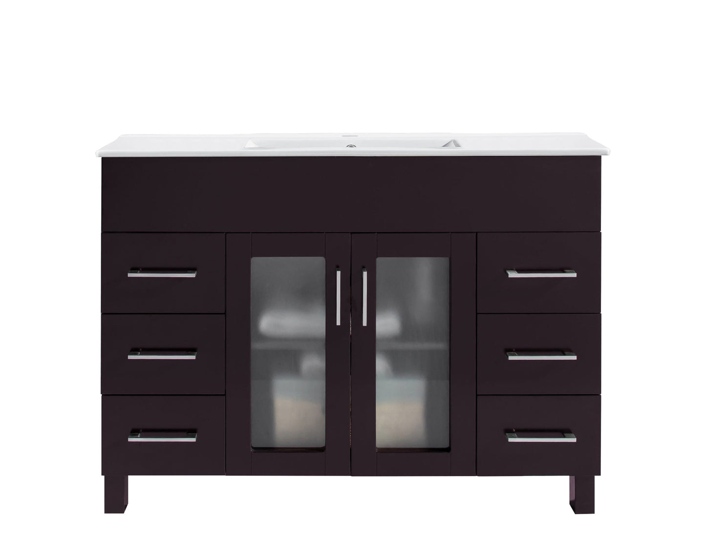 Nova 48" Bathroom Vanity with White Ceramic Basin Countertop