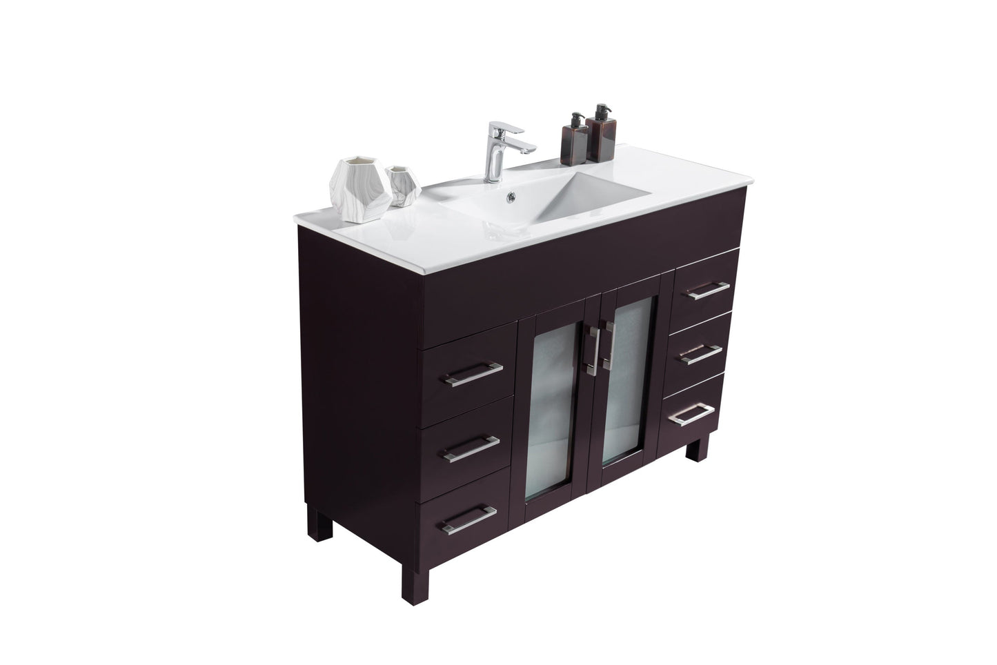 Nova 48" Bathroom Vanity with White Ceramic Basin Countertop