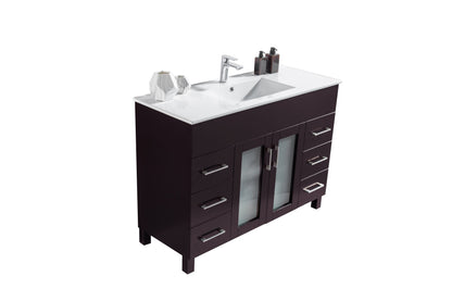 Nova 48" Bathroom Vanity with White Ceramic Basin Countertop