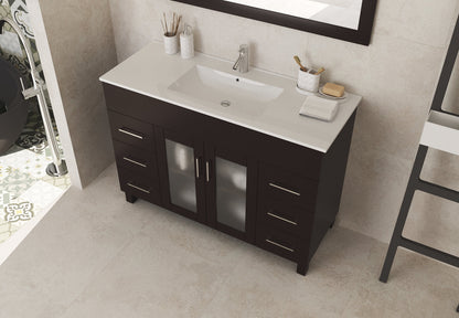 Nova 48" Bathroom Vanity with White Ceramic Basin Countertop