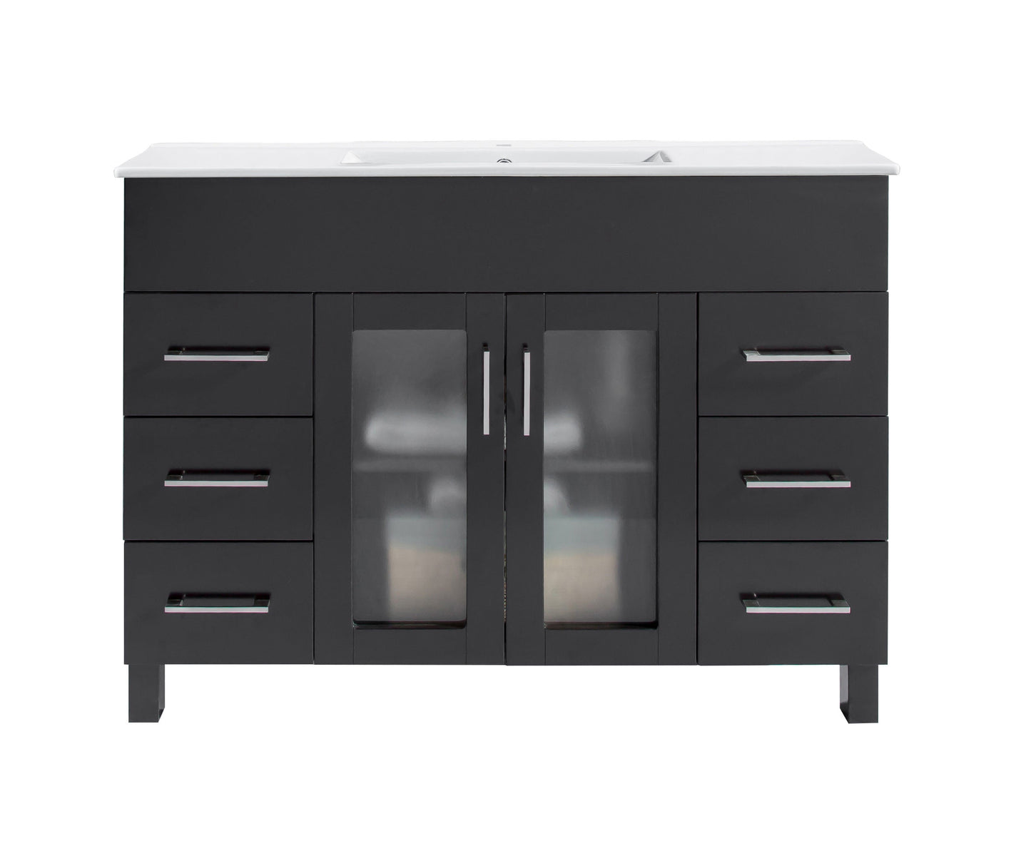 Nova 48" Bathroom Vanity with White Ceramic Basin Countertop