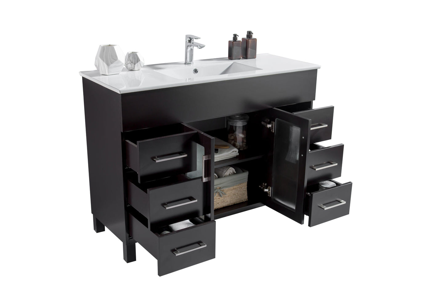 Nova 48" Bathroom Vanity with White Ceramic Basin Countertop