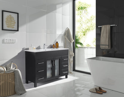 Nova 48" Bathroom Vanity with White Ceramic Basin Countertop