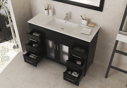 Nova 48" Bathroom Vanity with White Ceramic Basin Countertop