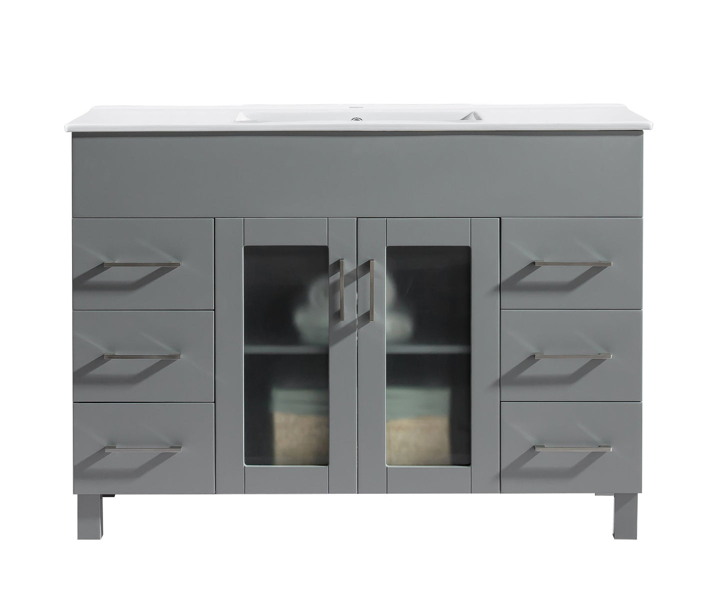 Nova 48" Bathroom Vanity with White Ceramic Basin Countertop
