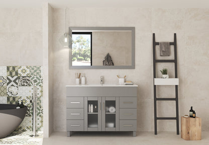 Nova 48" Bathroom Vanity with White Ceramic Basin Countertop