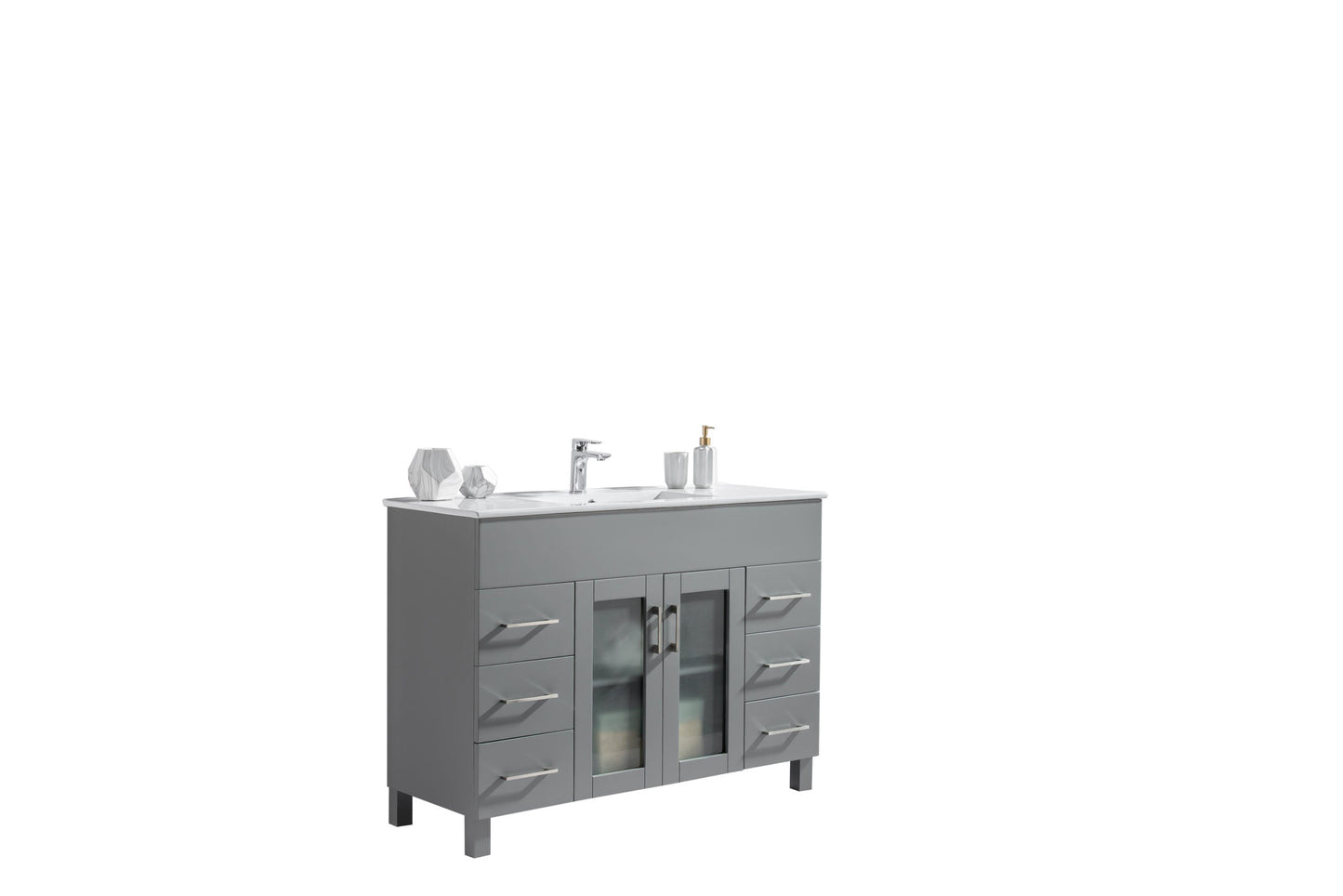 Nova 48" Bathroom Vanity with White Ceramic Basin Countertop