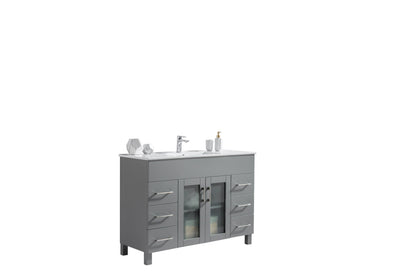 Nova 48" Bathroom Vanity with White Ceramic Basin Countertop