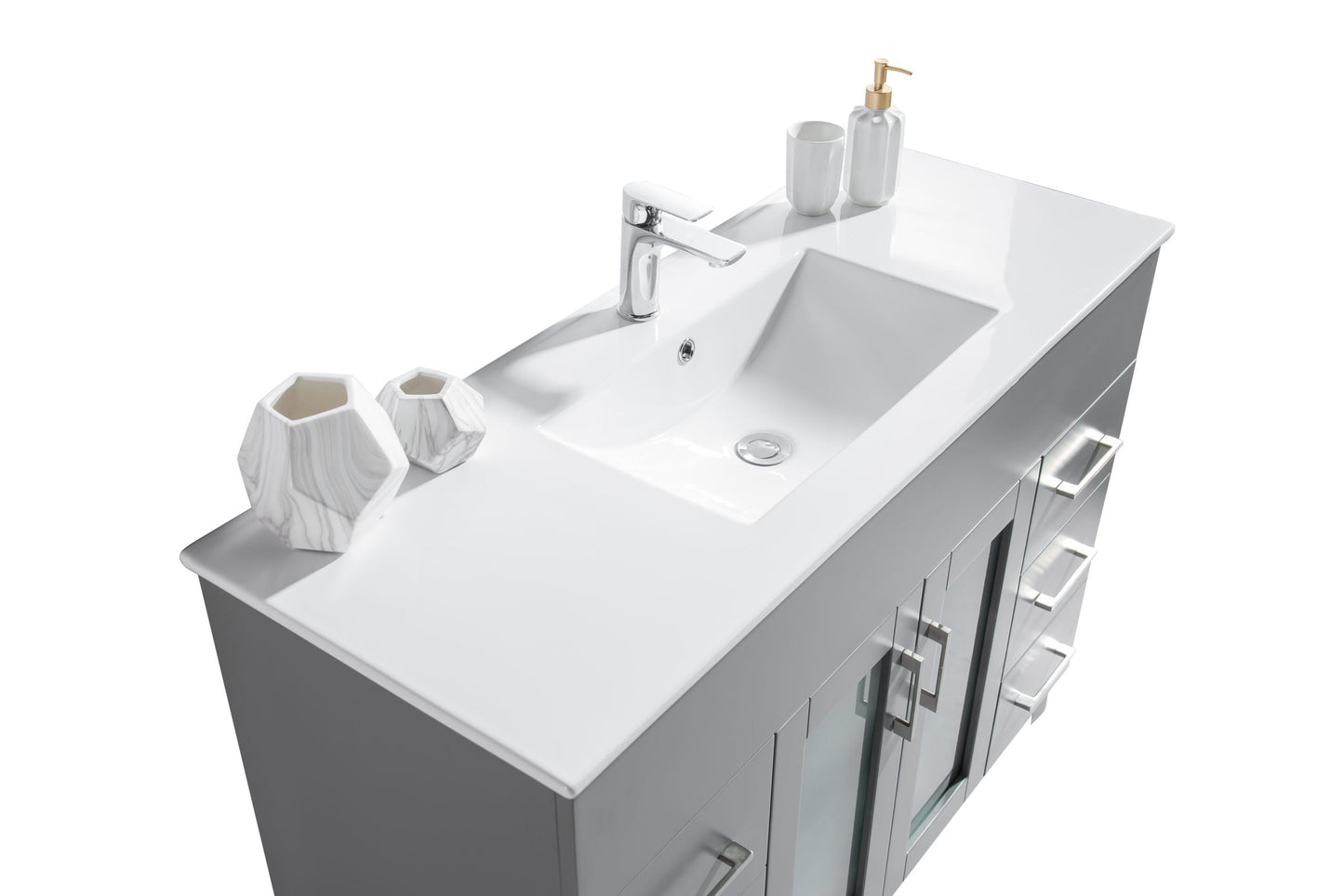 Nova 48" Bathroom Vanity with White Ceramic Basin Countertop