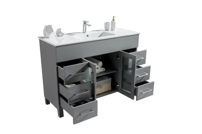 Nova 48" Bathroom Vanity with White Ceramic Basin Countertop