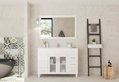 Nova 48" Bathroom Vanity with White Ceramic Basin Countertop