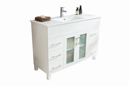 Nova 48" Bathroom Vanity with White Ceramic Basin Countertop