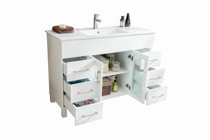 Nova 48" Bathroom Vanity with White Ceramic Basin Countertop