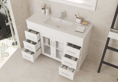Nova 48" Bathroom Vanity with White Ceramic Basin Countertop