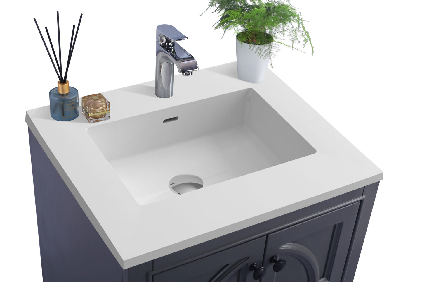 Odyssey 24" Maple Grey Bathroom Vanity with Countertop