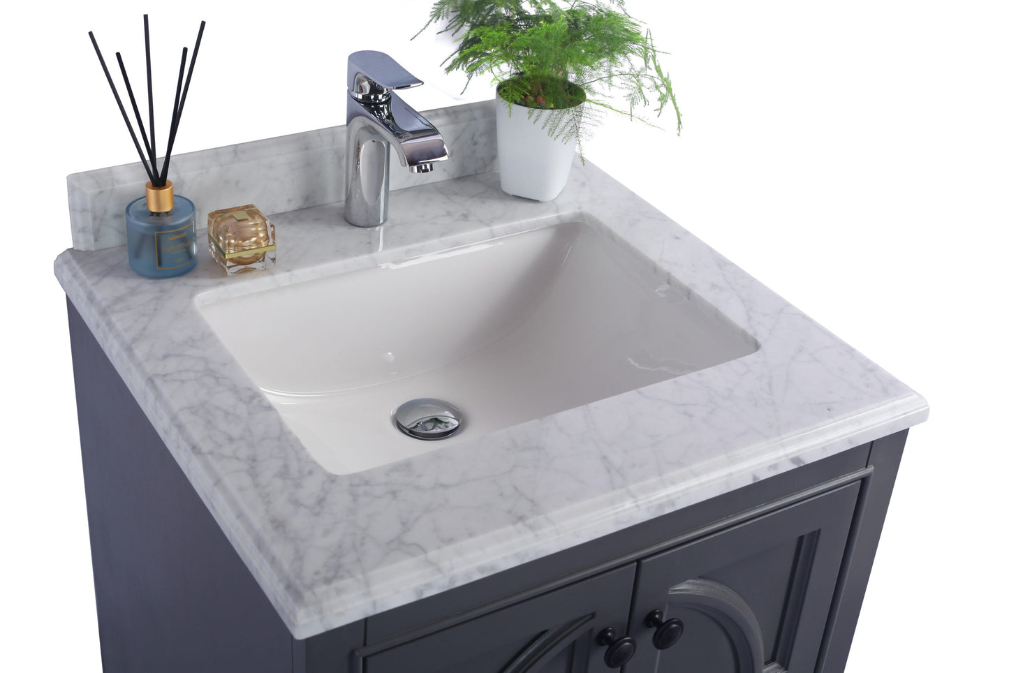 Odyssey 24" Maple Grey Bathroom Vanity with Countertop