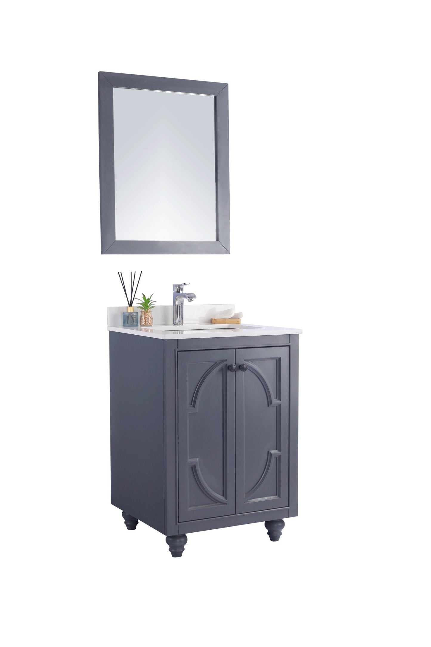 Odyssey 24" Maple Grey Bathroom Vanity with Countertop