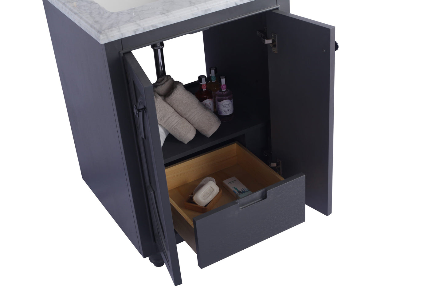 Odyssey 24" Maple Grey Bathroom Vanity with Countertop