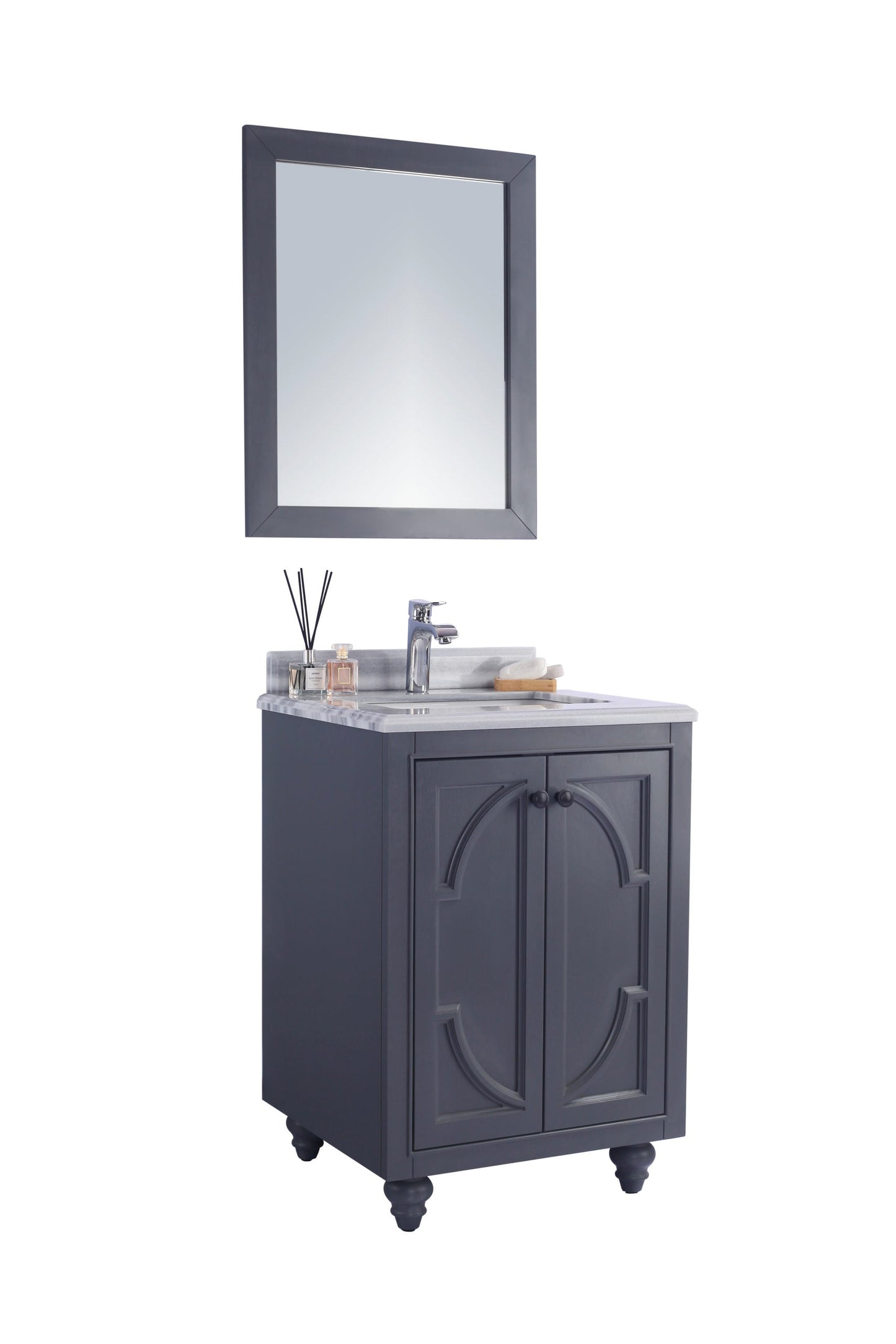 Odyssey 24" Maple Grey Bathroom Vanity with Countertop