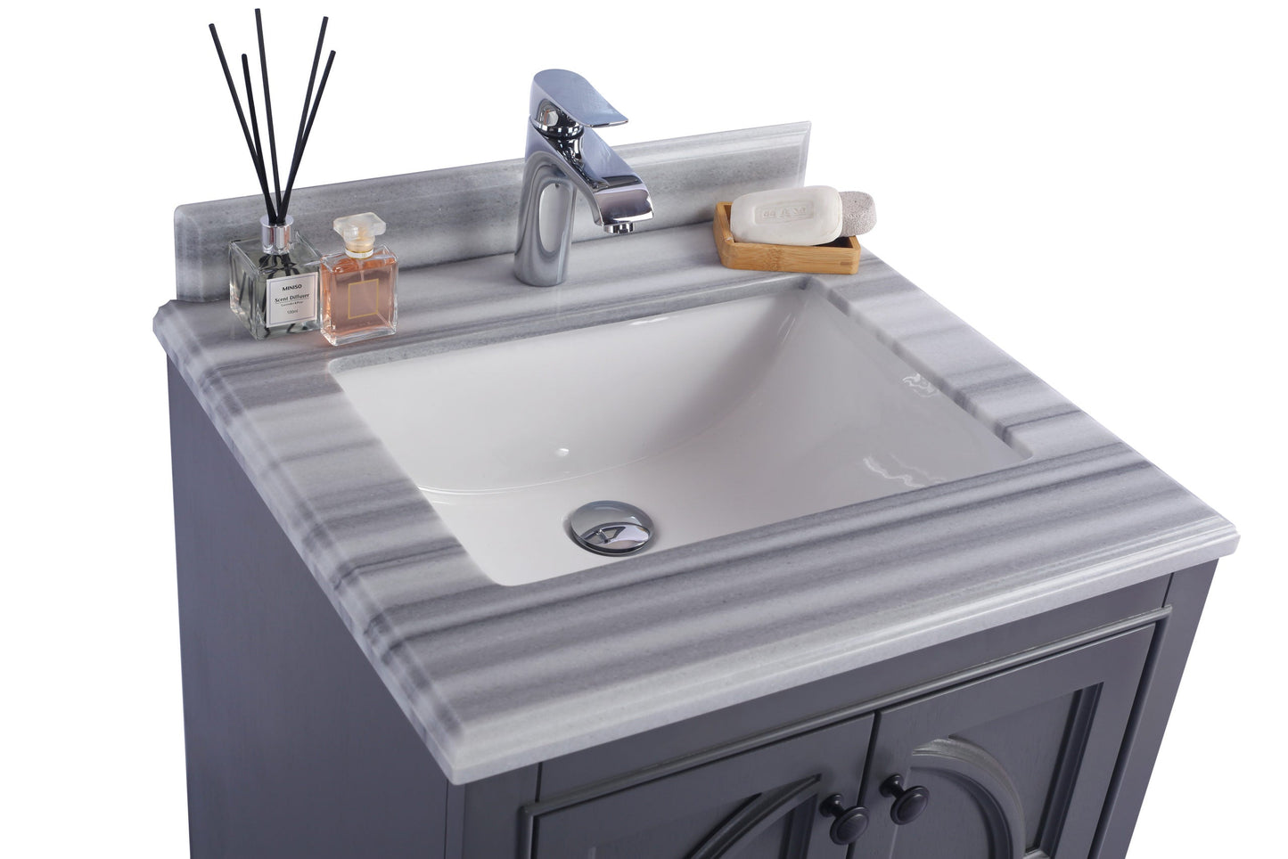 Odyssey 24" Maple Grey Bathroom Vanity with Countertop