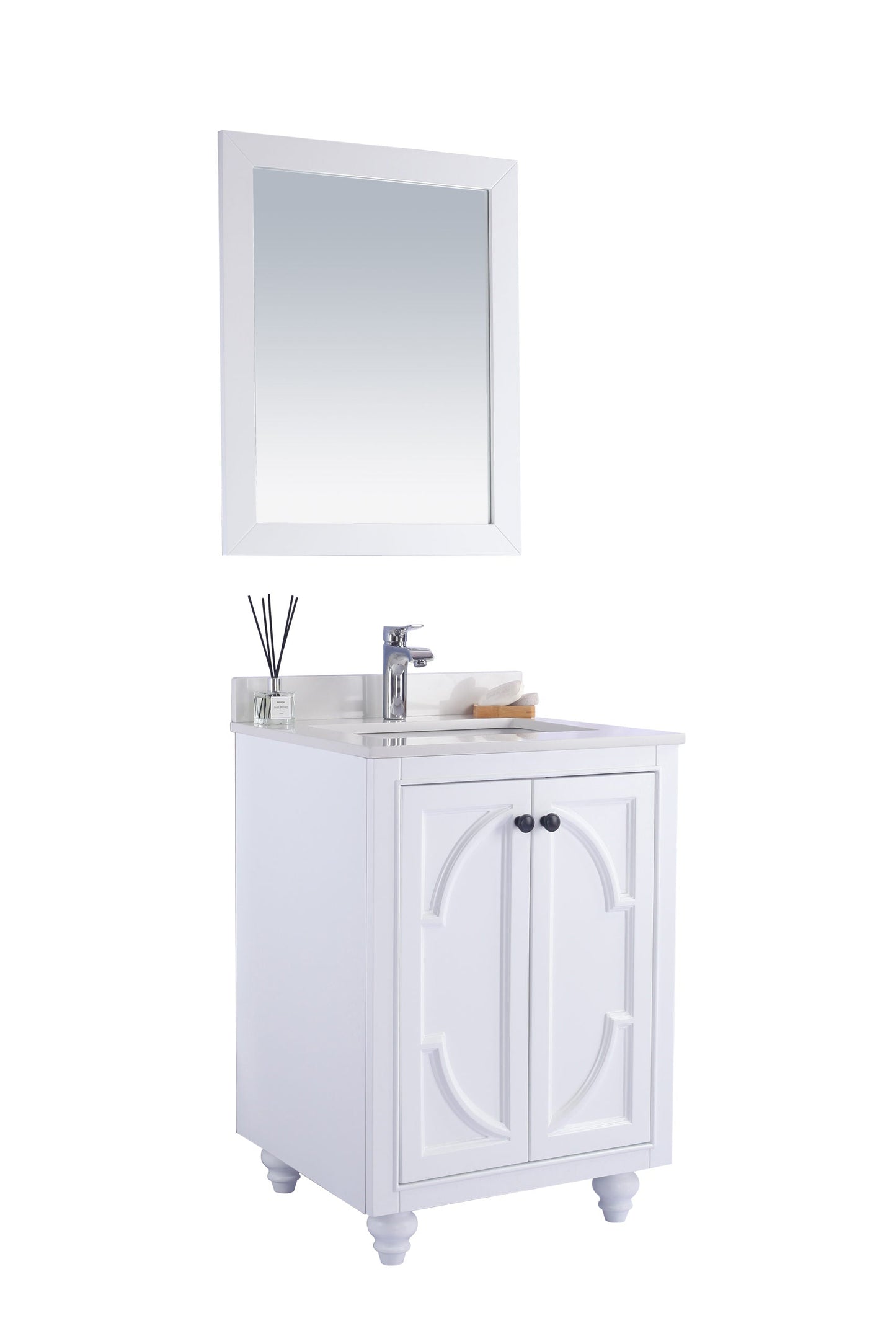 Odyssey 24" White Bathroom Vanity with Countertop