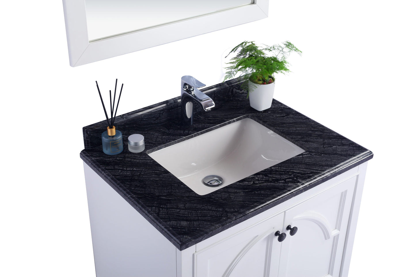 Odyssey 30" White Bathroom Vanity with Countertop