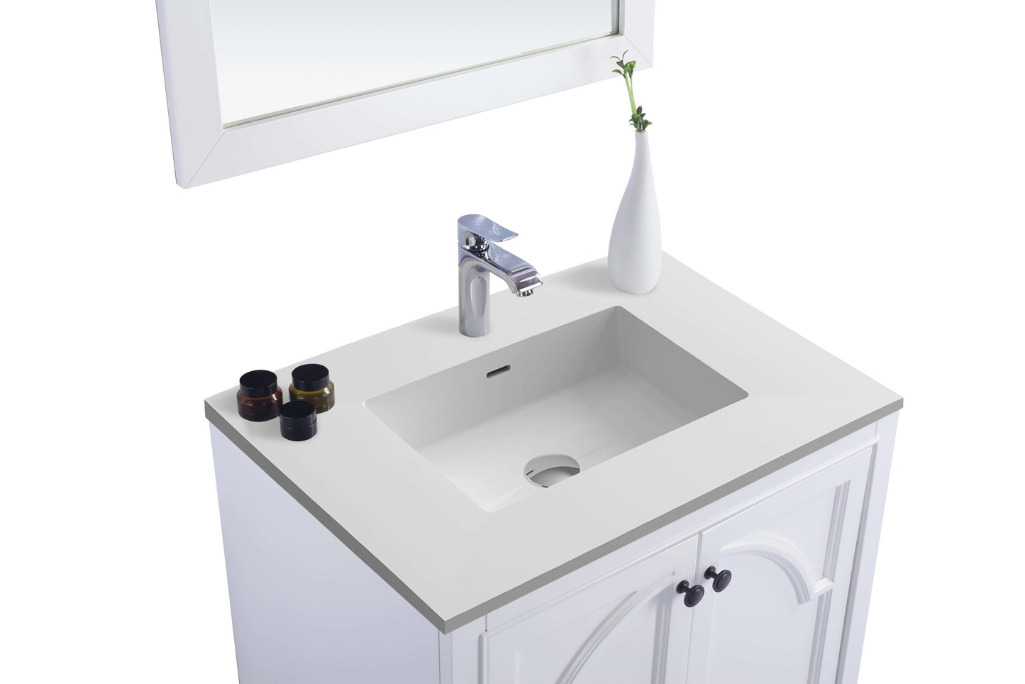 Odyssey 30" White Bathroom Vanity with Countertop