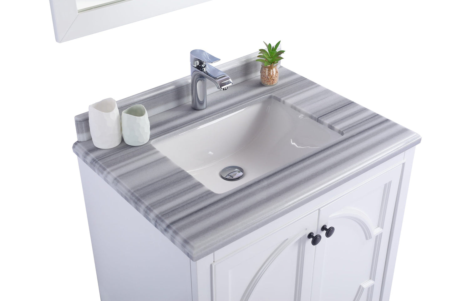 Odyssey 30" White Bathroom Vanity with Countertop